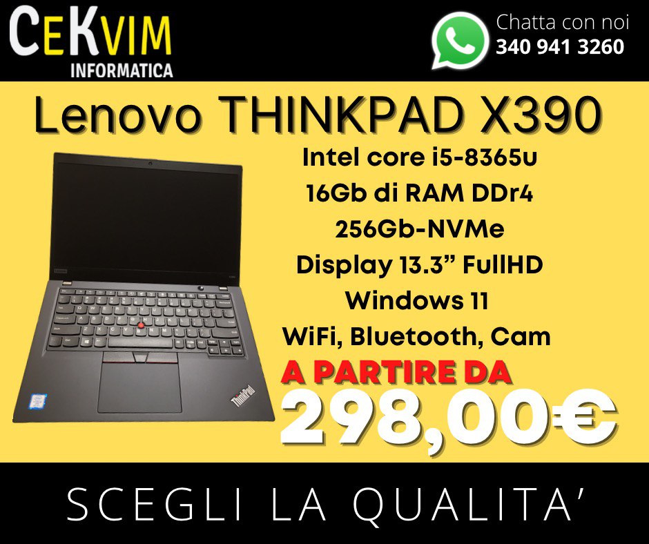 LENOVO THINKPAD X390, con Intel Core i5-8365U, 2381398