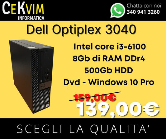 Dell 3040 SFF con Intel Core i3-6100, 2334907r4